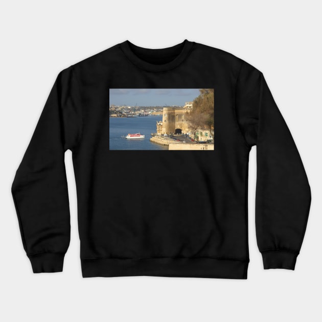 Grand Harbour, Valletta, Malta Crewneck Sweatshirt by Carole-Anne